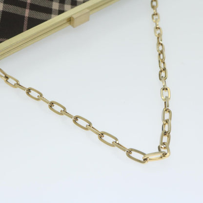 Burberry Nova Check Blue Label Chain Hand Bag Canvas Brown Auth 61800