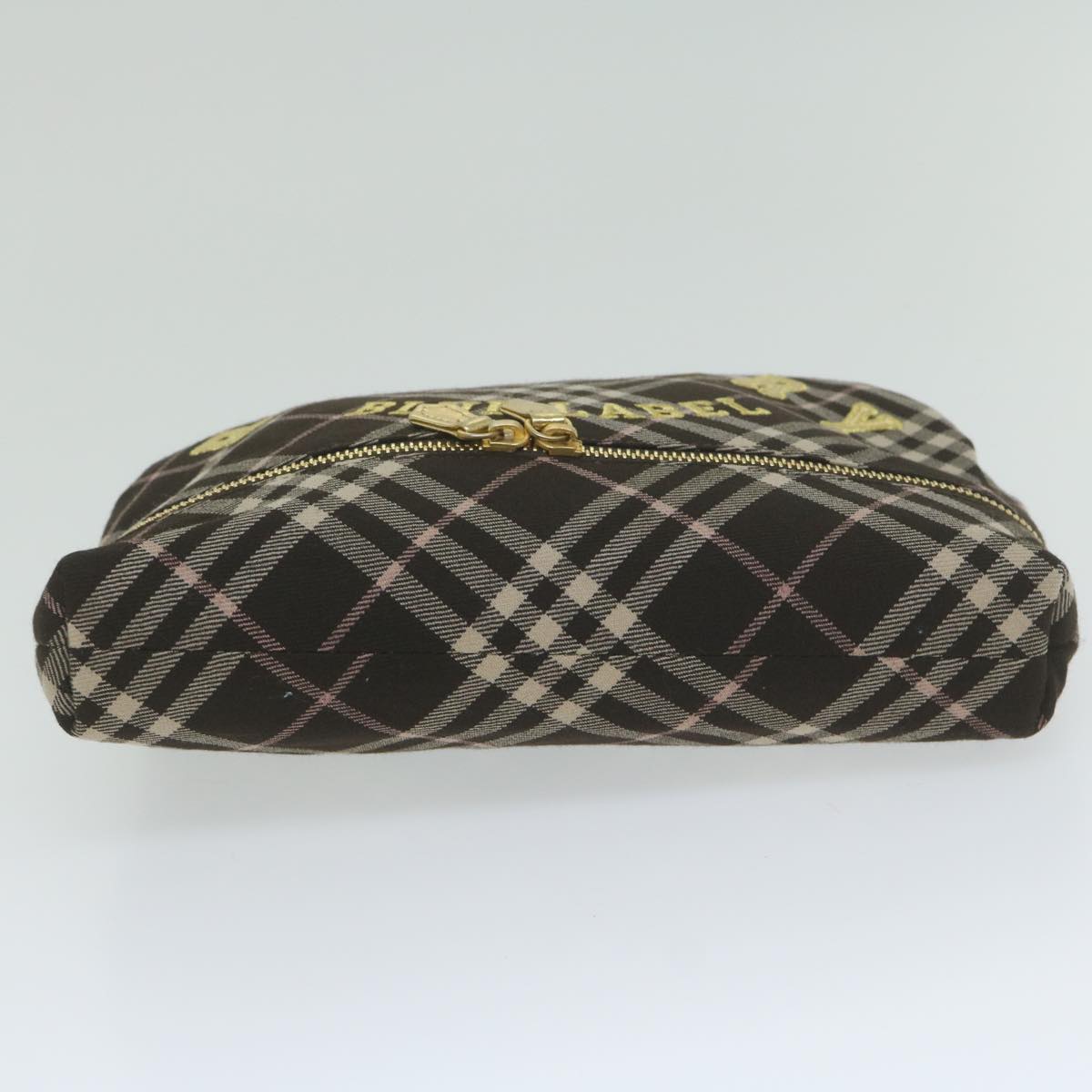 Burberry Nova Check Blue Label Chain Hand Bag Canvas Brown Auth 61800