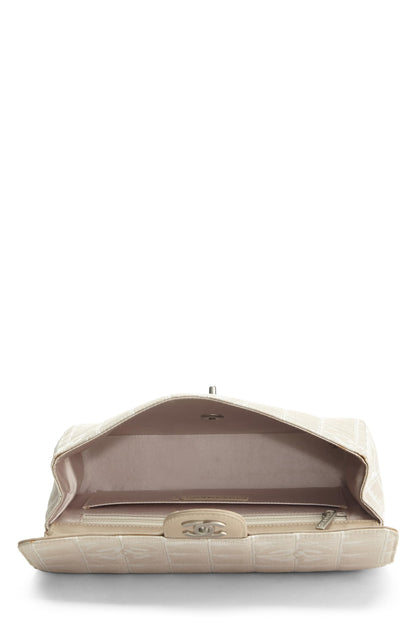 Chanel,  Beige Nylon Travel Line Half Flap Medium, Beige