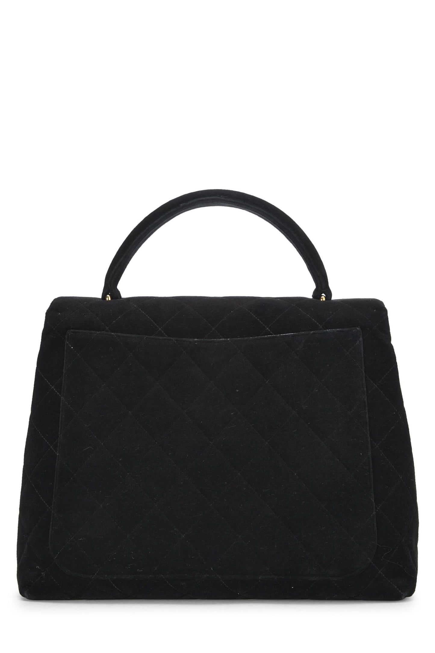 Chanel,  Black Quilted Velvet Kelly, Black