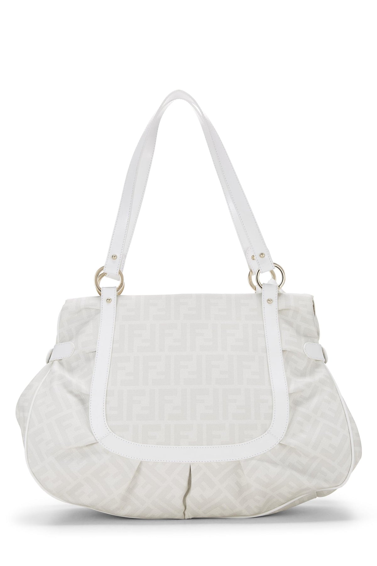 Fendi,  White Zucca Coated Canvas Chef Large, White