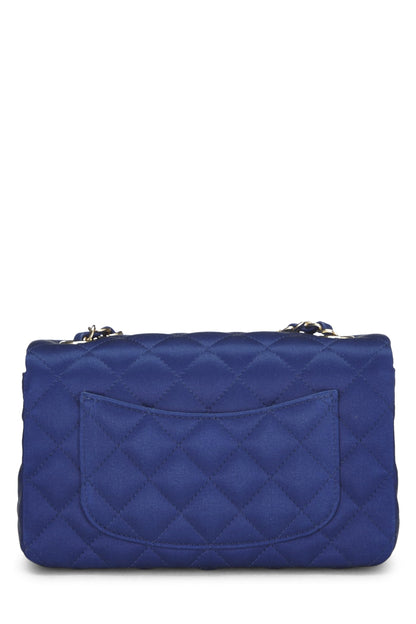 Chanel,  Navy Satin Rectangular Flap Small, Navy