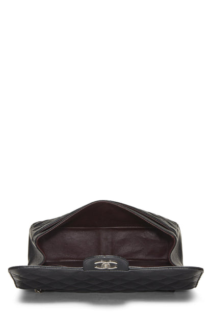 Chanel,  Black Quilted Caviar New Classic Flap Jumbo, Black