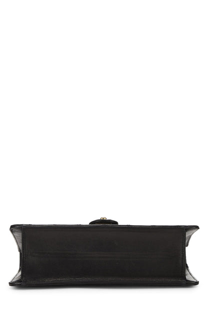 Chanel,  Black Quilted Lambskin Turnlock Ex Flap Medium, Black