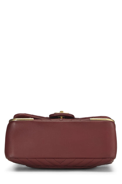 Chanel,  Paris-Cosmopolite Red Chevron Lambskin Rock the Corner Flap Bag Small, Red