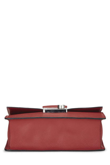 Prada,  Pink & Red Saffiano Leather Chain Shoulder Bag, Multi