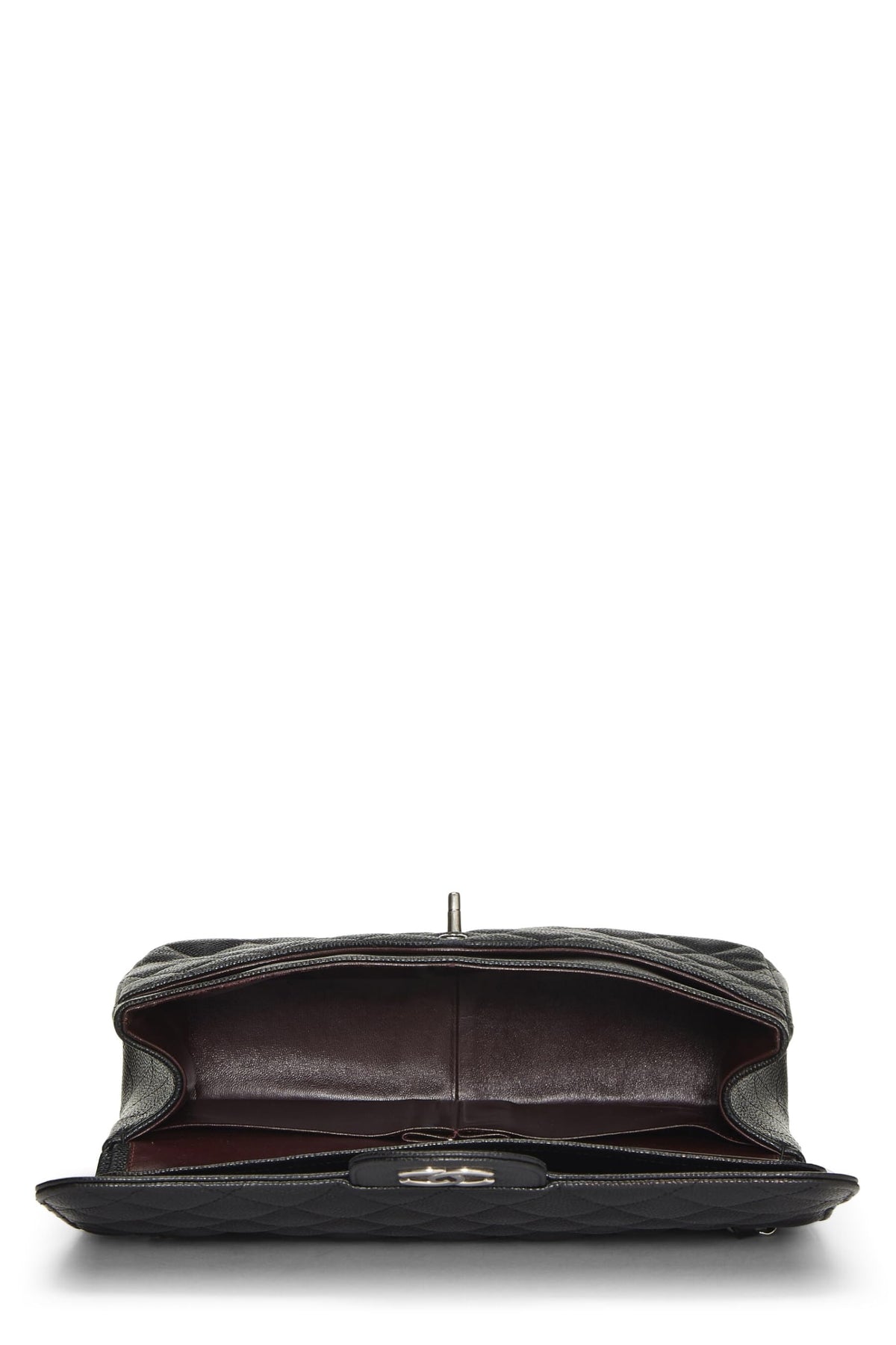 Chanel,  Black Quilted Caviar Leather New Classic Jumbo, Black