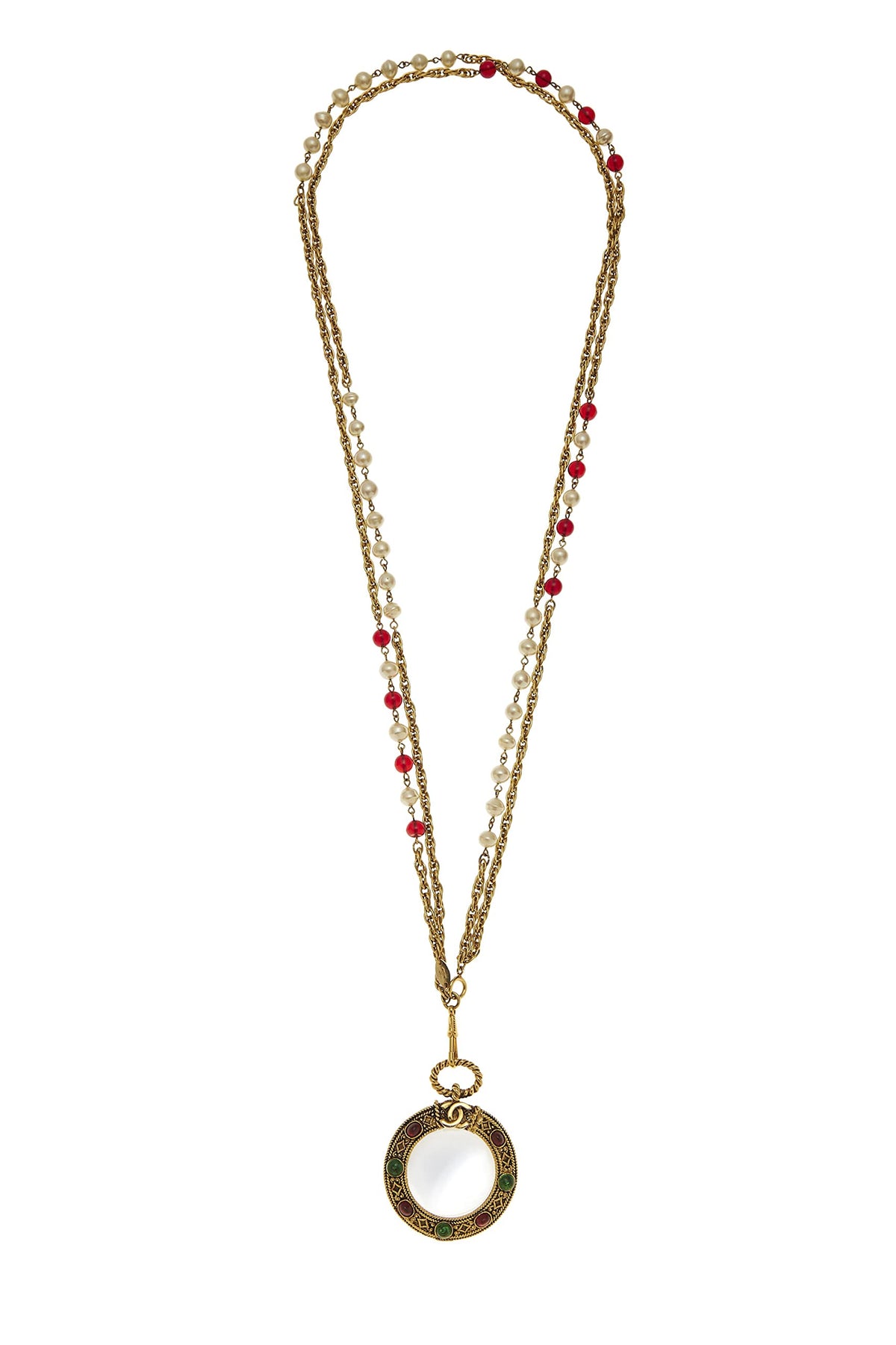 Chanel,  Gold & Multicolor Gripoix Loupe Necklace, Multi