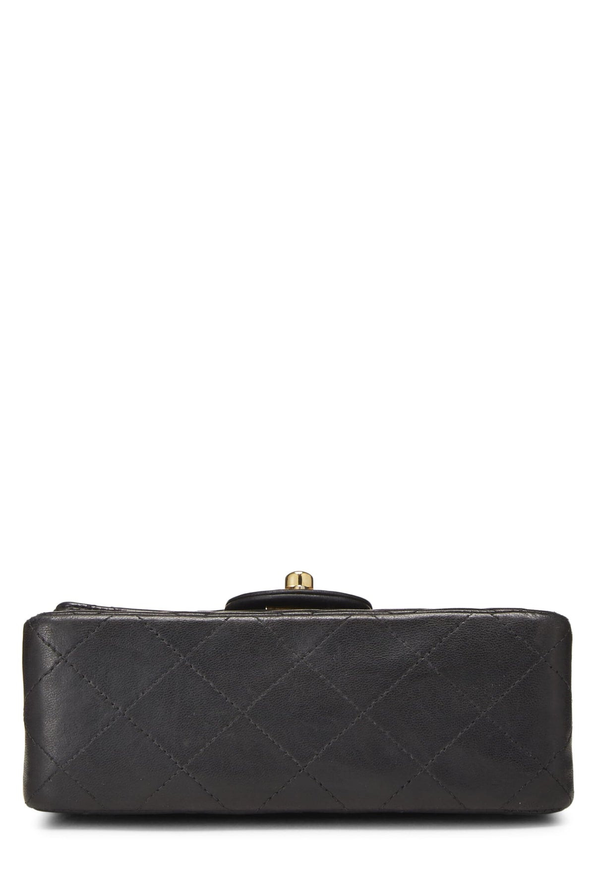 Chanel,  Black Quilted Lambskin Half Flap Mini, Black