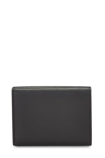 Fendi,  Black Leather 'F is Fendi' Compact Wallet, Black