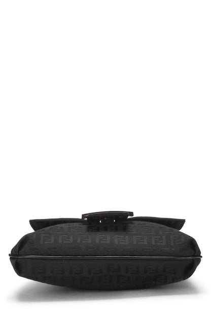 Fendi,  Black Zucchino Canvas Messenger Small, Black