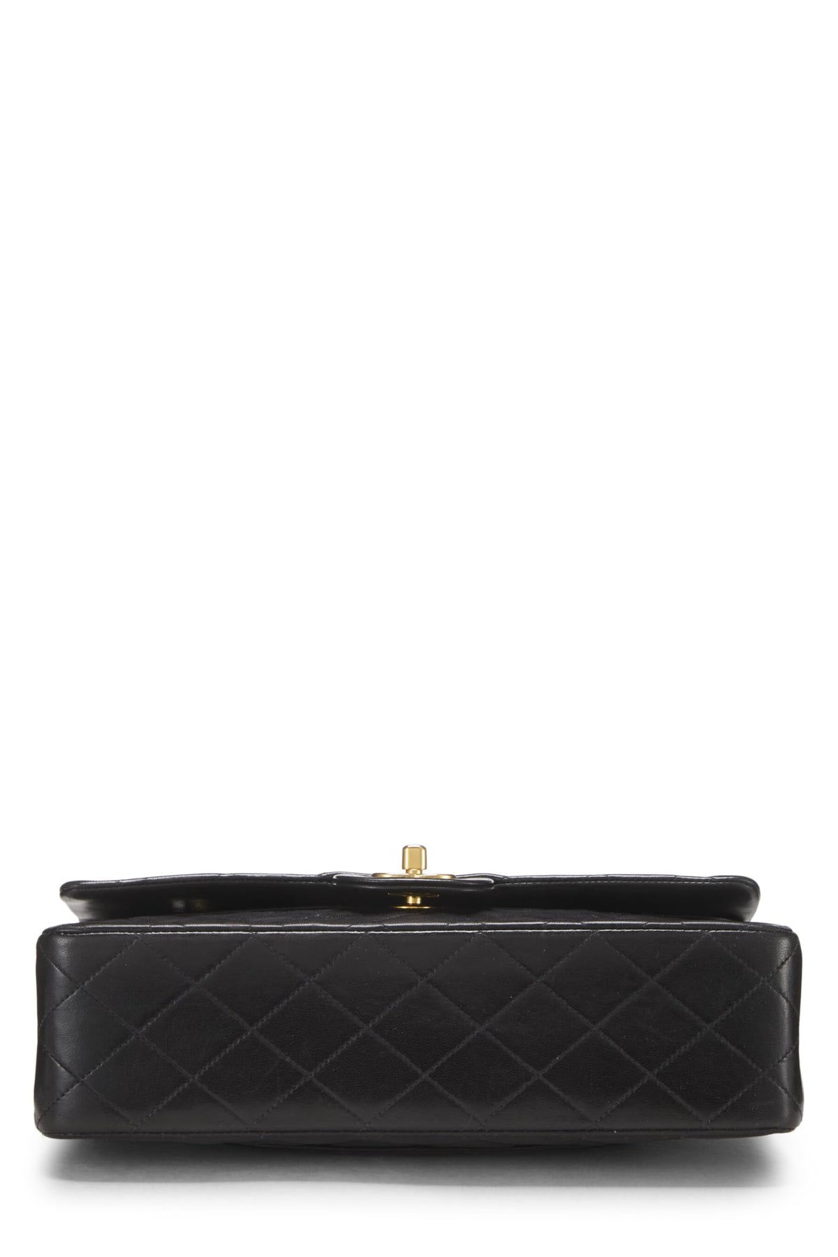 Chanel,  Black Quilted Lambskin Classic Double Flap Medium, Black