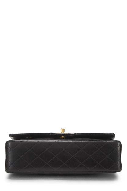 Chanel,  Black Quilted Lambskin Classic Double Flap Medium, Black