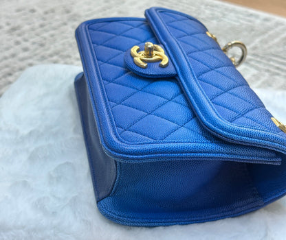 CHANEL Caviar Quilted Small Sunset On The Sea Flap Blue