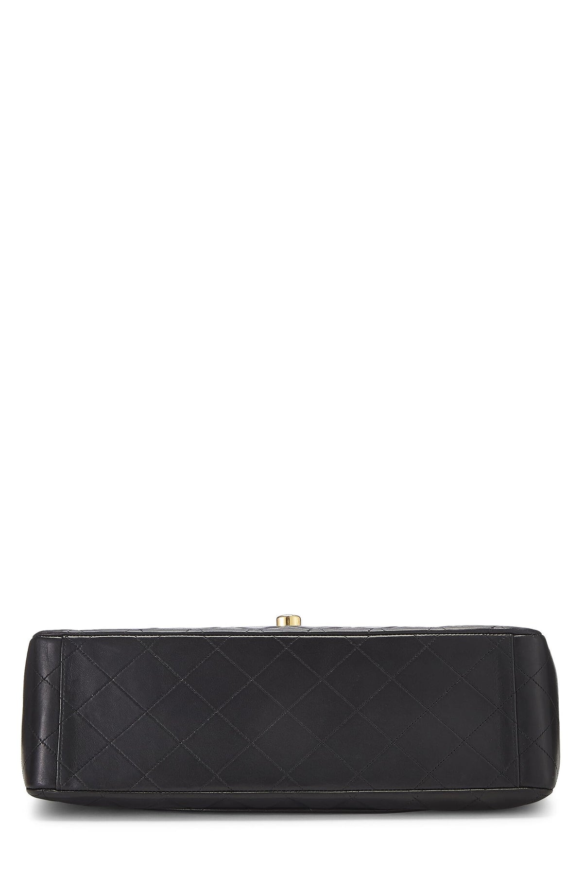 Chanel,  Black Quilted Lambskin Half Flap Maxi, Black