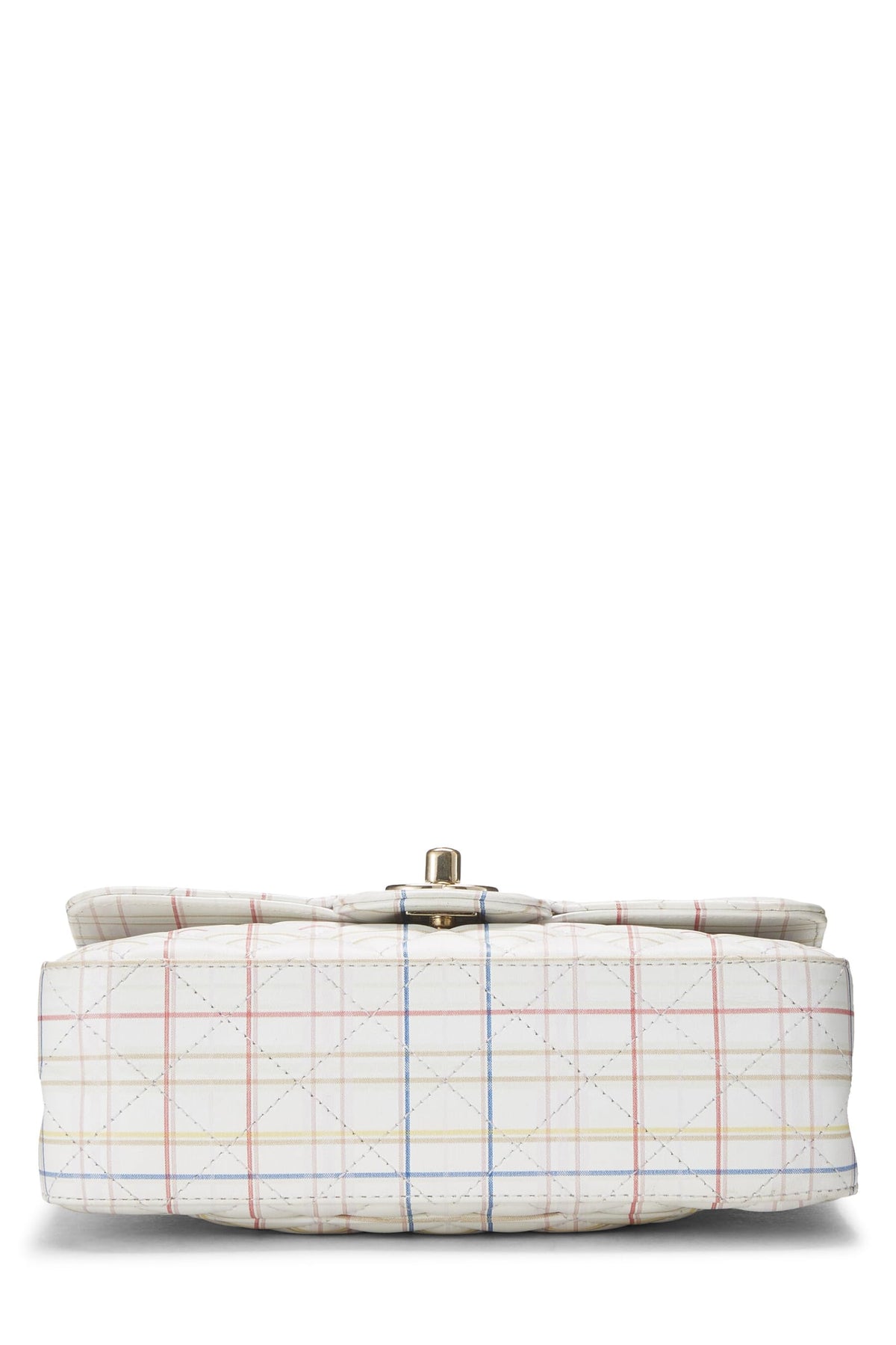 Chanel,  White & Multicolor Plaid Calfskin Rectangular Flap Mini, Multi