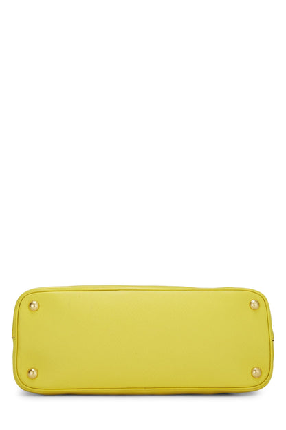 Prada,  Yellow Saffiano Dome Handbag, Yellow