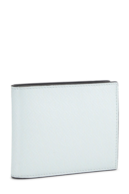 Fendi,  Blue Zucchino Leather Bifold Wallet, Blue