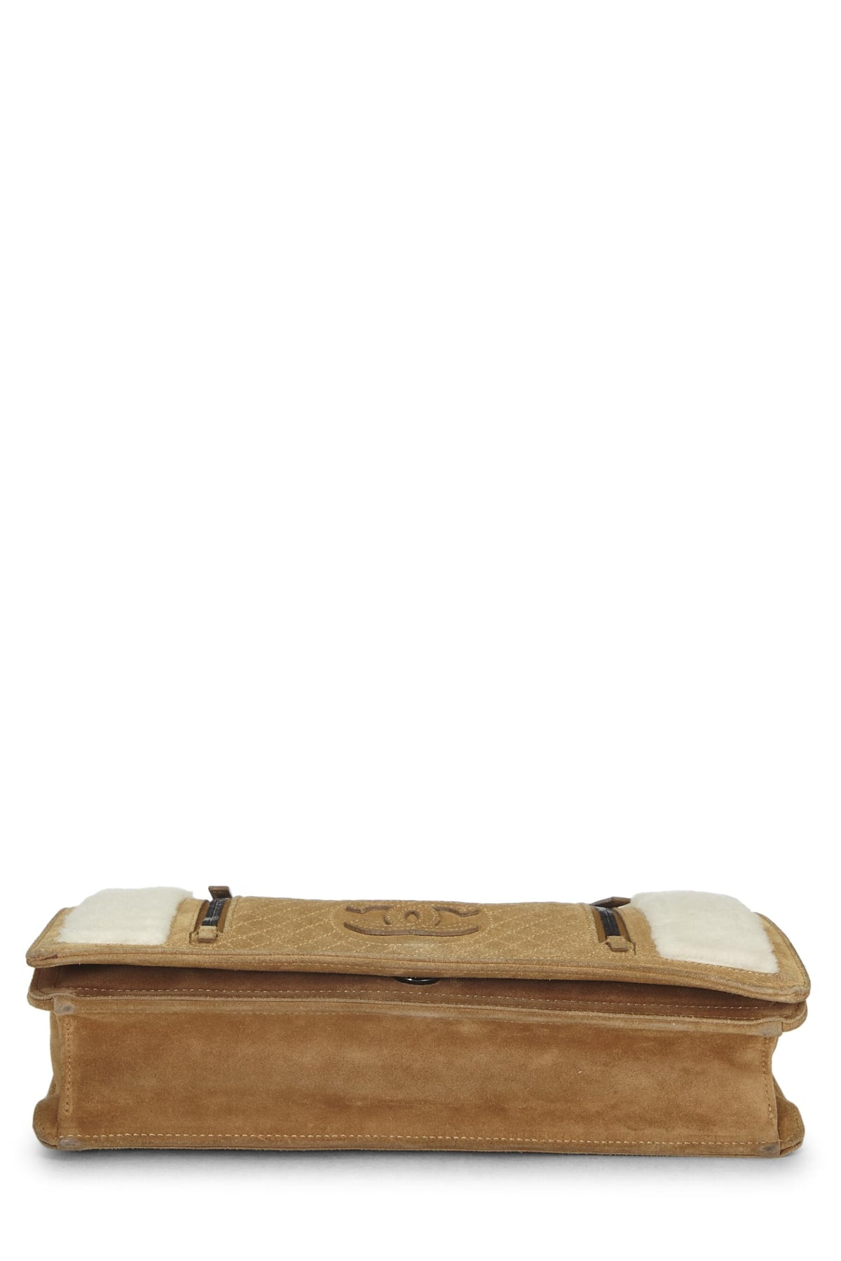 Chanel,  Brown Suede & Shearling Full Flap Bag Medium, Brown
