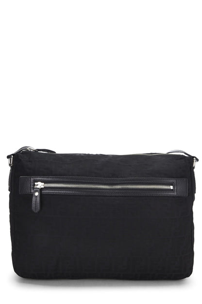Fendi,  Black Zucca Canvas Messenger Bag, Black
