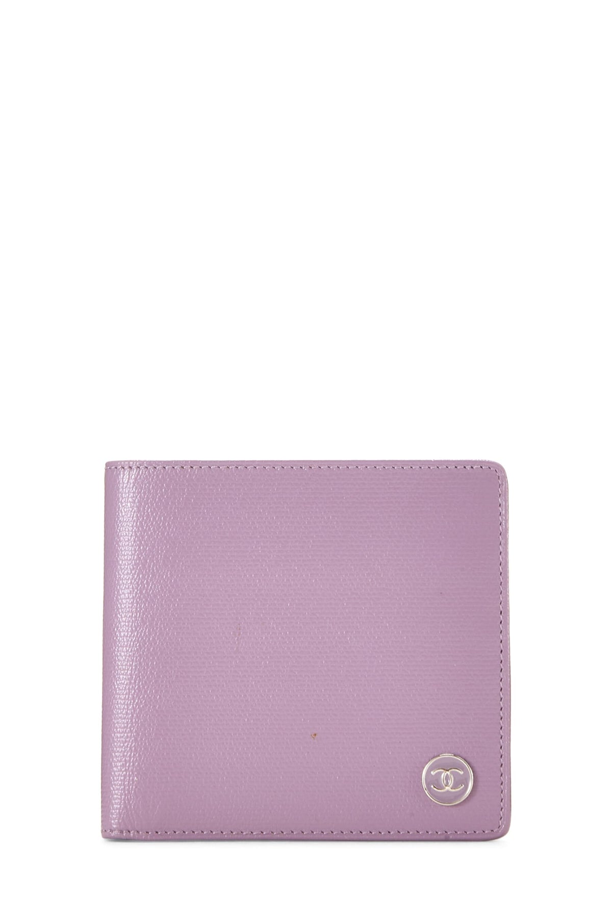 Chanel,  Purple Calfskin Bifold Wallet, Purple