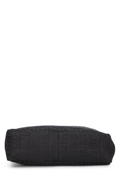 Fendi,  Black Zucchino Canvas Tote Small, Black