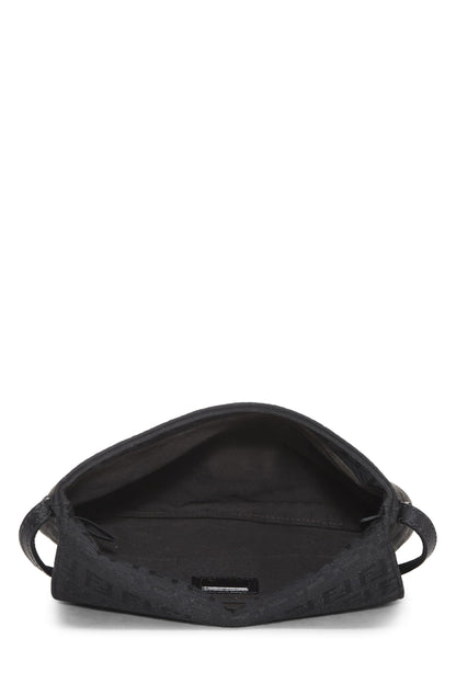 Fendi,  Black Zucchino Canvas Tube Messenger Small, Black