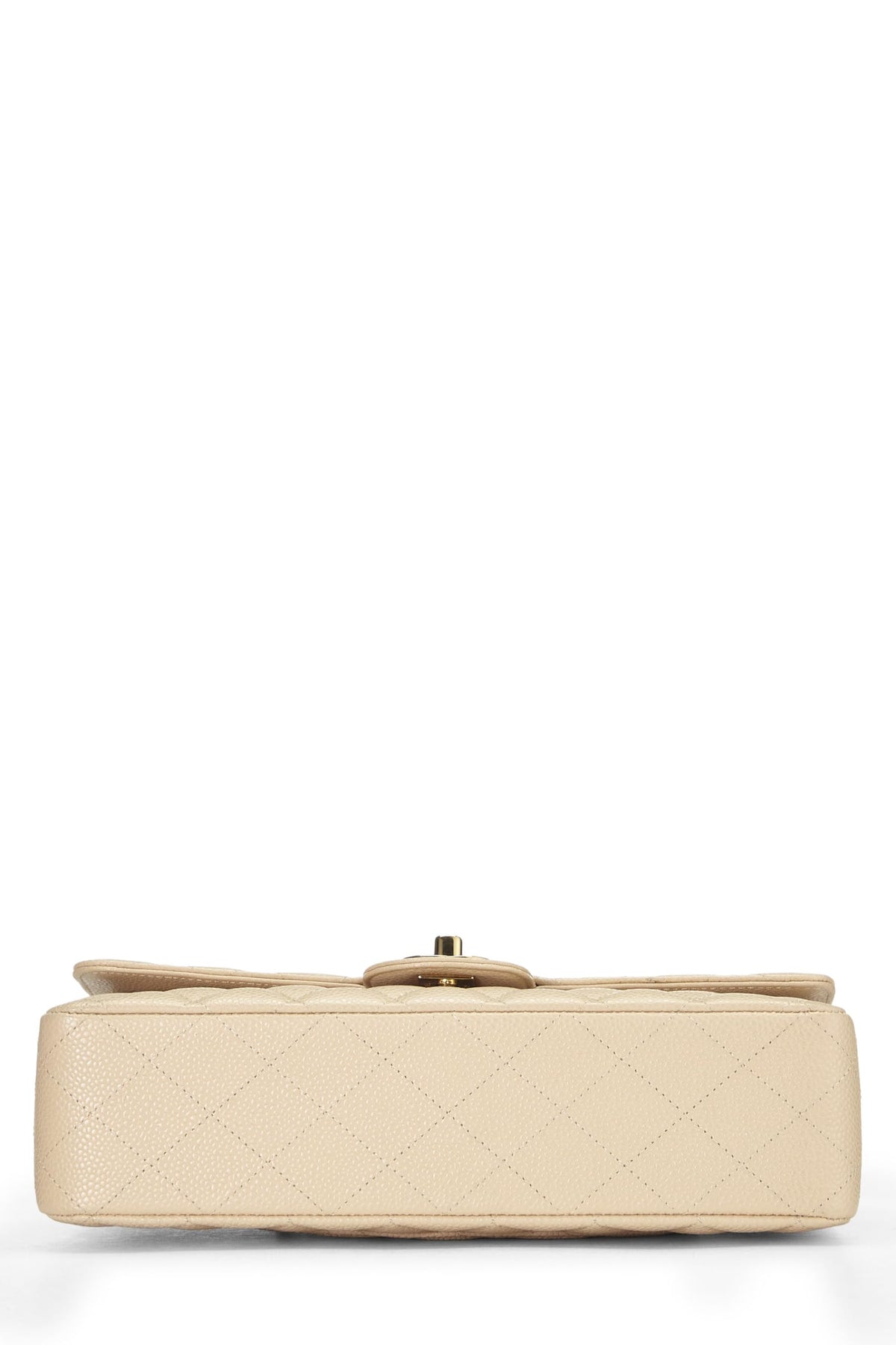 Chanel,  Beige Quilted Lambskin Classic Double Flap Medium, Beige