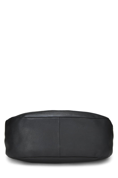 Prada,  Black Vitello Daino Hobo Medium, Black