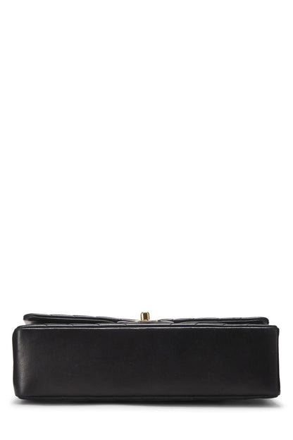 Chanel,  Black Chevron Lambskin Classic Double Flap Medium, Black