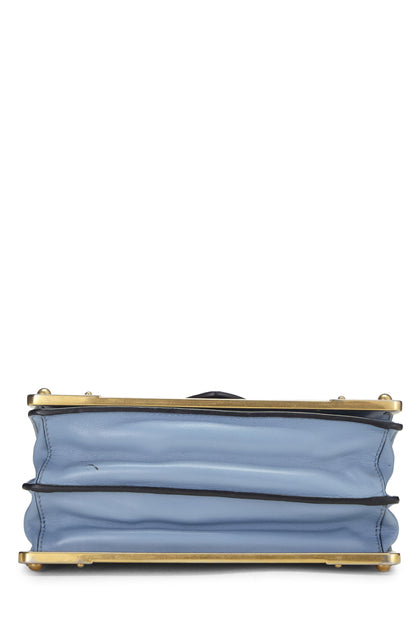 Prada,  Blue Leather Cahier Crossbody, Multi
