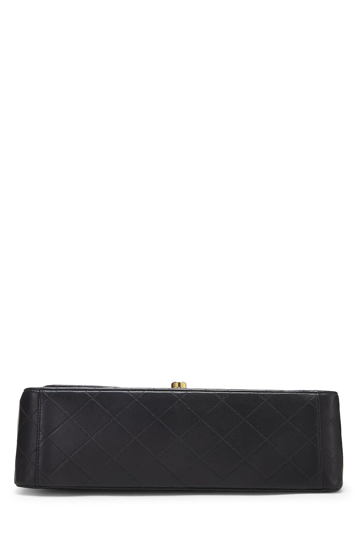 Chanel,  Black Quilted Lambskin Half Flap Maxi, Black