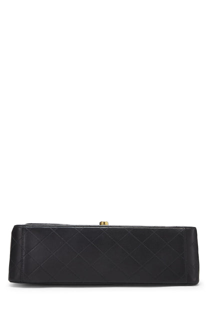 Chanel,  Black Quilted Lambskin Half Flap Maxi, Black