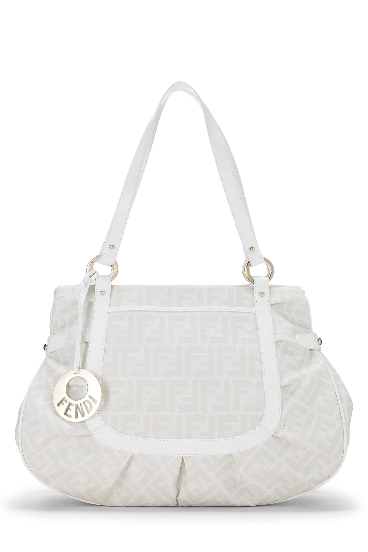 Fendi,  White Zucca Coated Canvas Chef Large, White