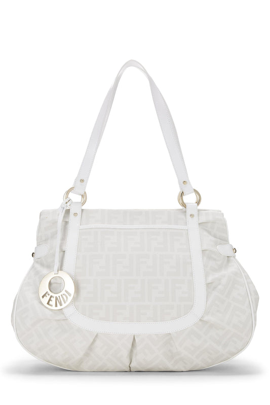 Fendi,  White Zucca Coated Canvas Chef Large, White