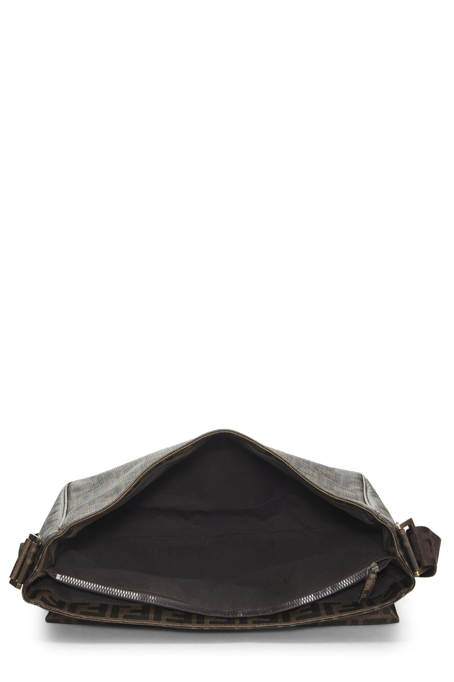 Fendi,  Brown Zucca Coated Canvas Messenger Large, Brown