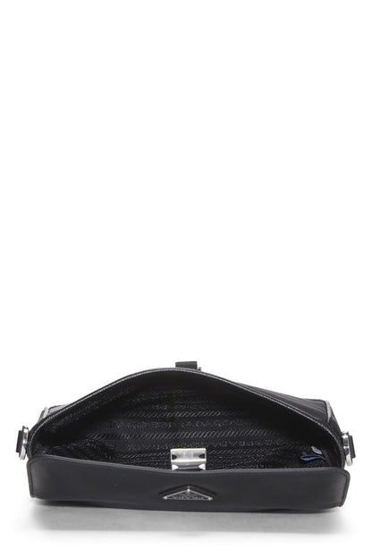 Prada,  Black Saffiano & Tessuto Crossbody, Black