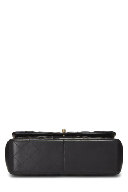 Chanel,  Black Quilted Lambskin New Classic Double Flap Jumbo, Black