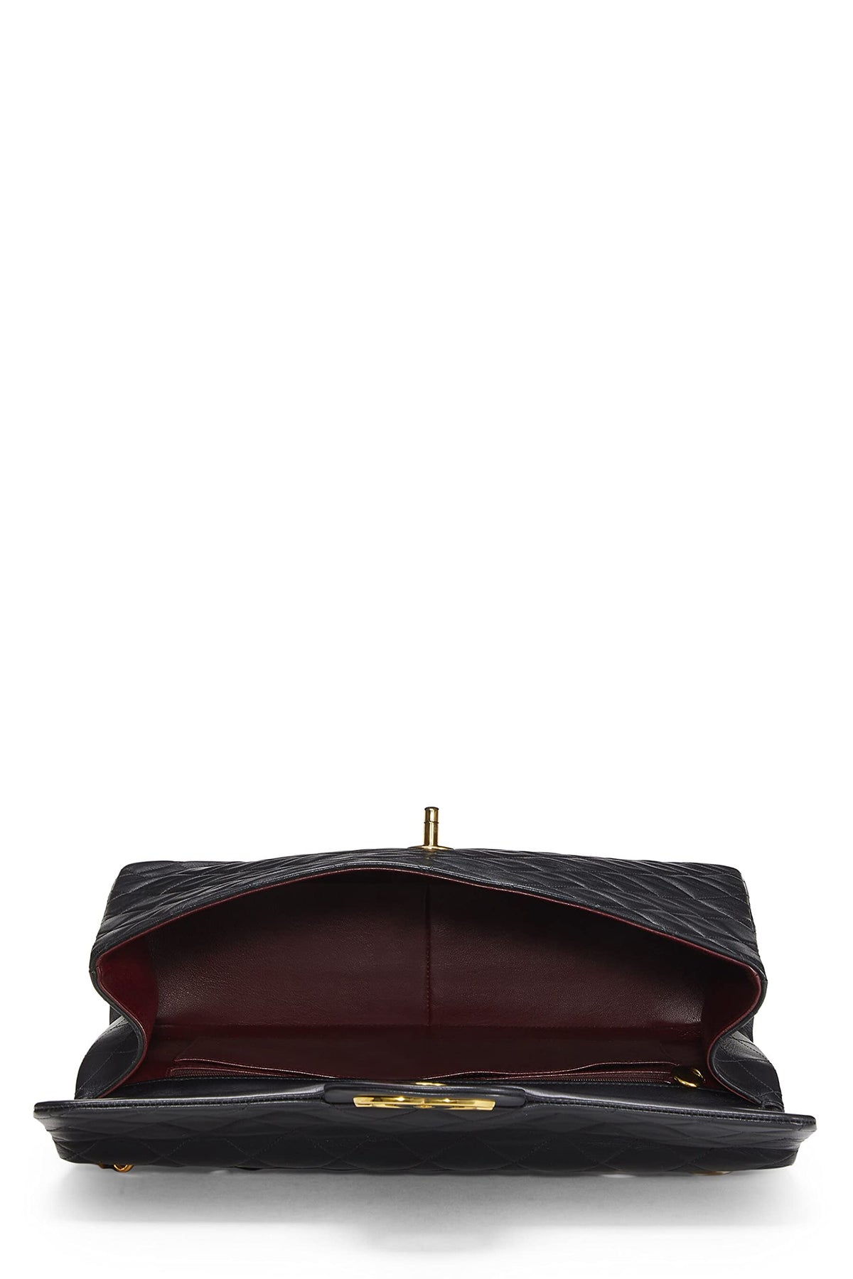 Chanel,  Black Quilted Lambskin Half Flap Maxi, Black