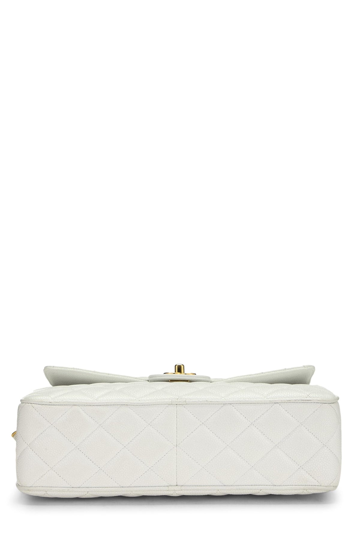 Chanel,  White Quilted Caviar Pocket Camera Bag Medium, White