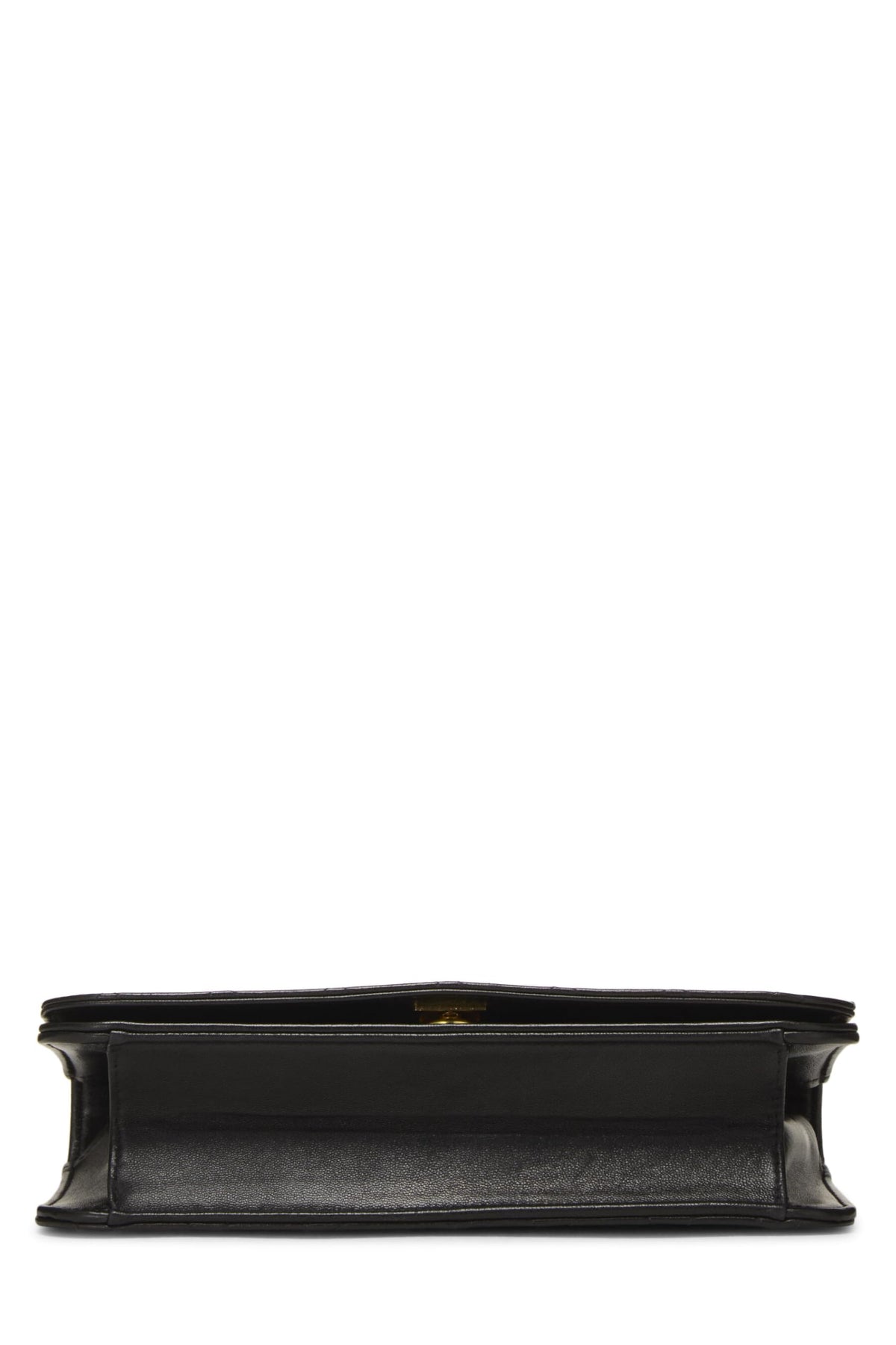 Chanel,  Black Quilted Lambskin Snap Full Flap Small, Black