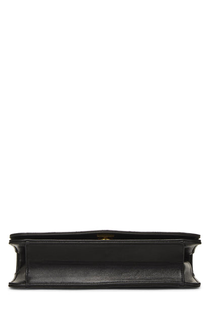 Chanel,  Black Quilted Lambskin Snap Full Flap Small, Black