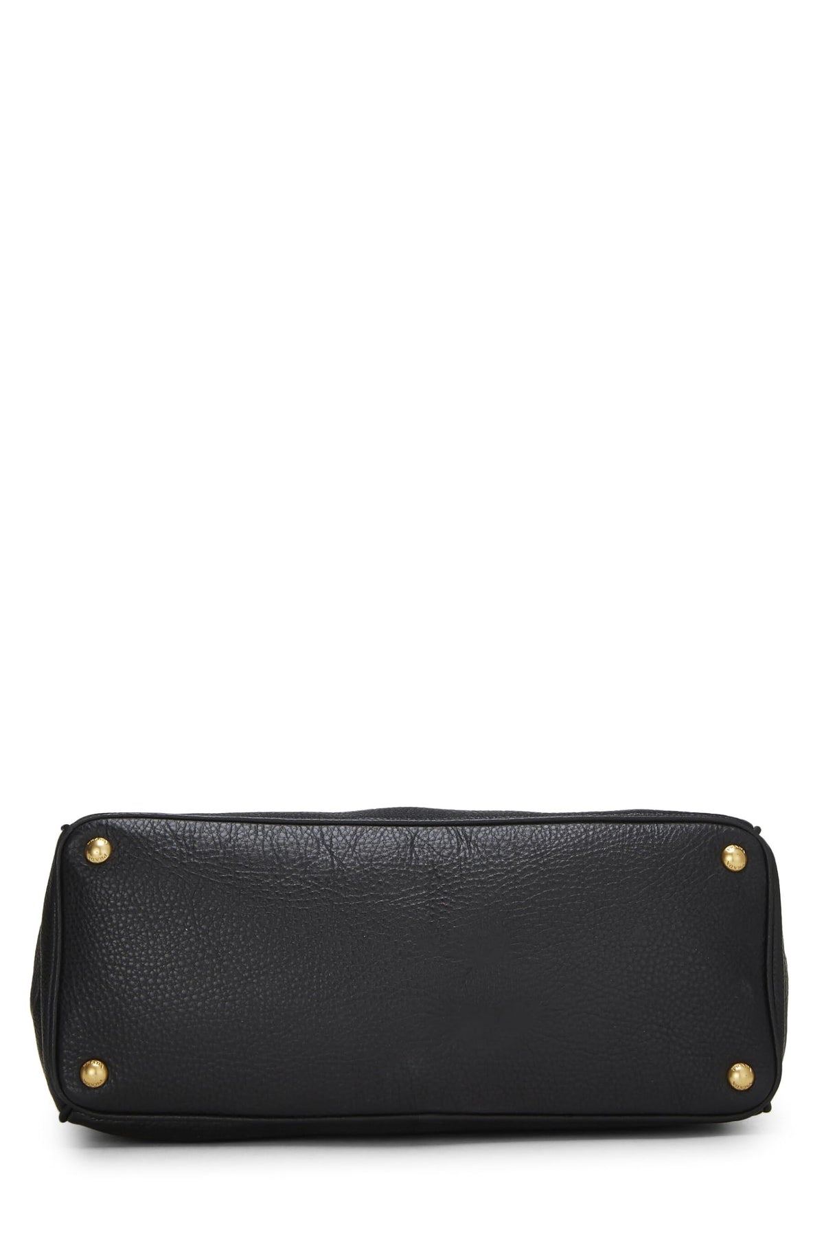 Prada,  Black Vitello Daino Convertible Tote, Black