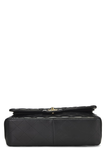 Chanel,  Black Quilted Lambskin New Classic Double Flap Jumbo, Black