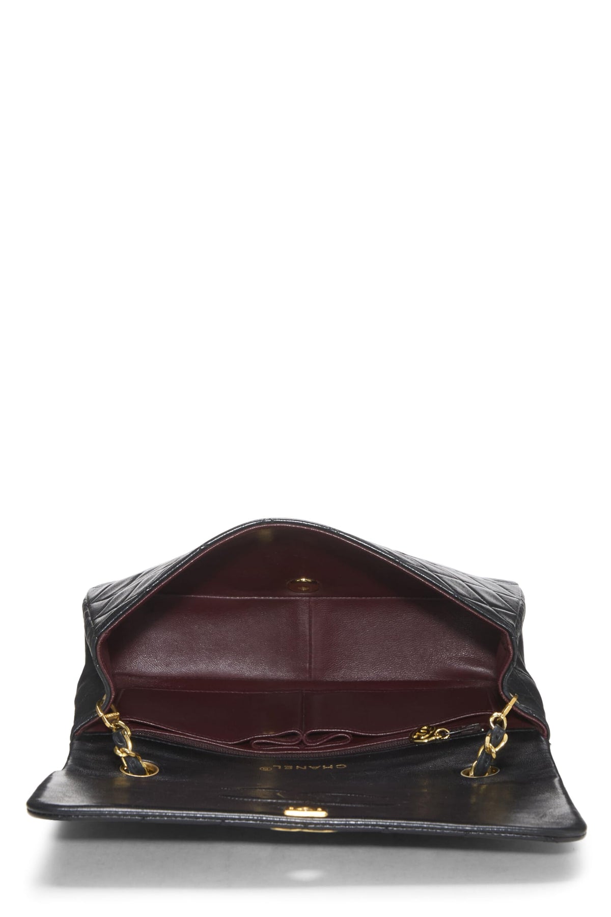 Chanel,  Black Quilted Lambskin Full Flap Small, Black