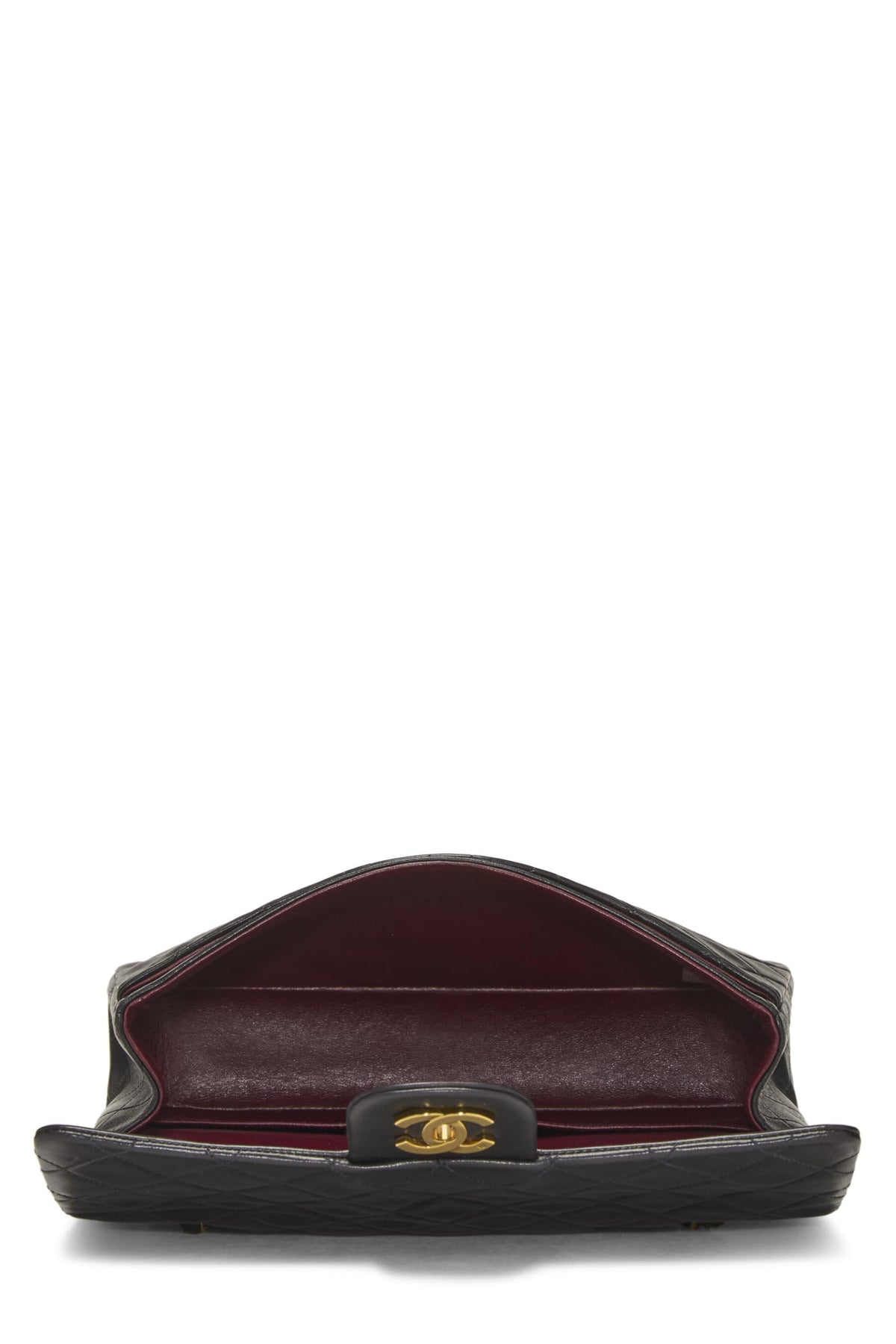 Chanel,  Black Quilted Lambskin Classic Double Flap Medium, Black