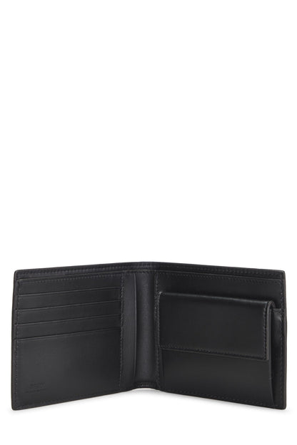 Fendi,  Blue Zucchino Leather Bifold Wallet, Blue