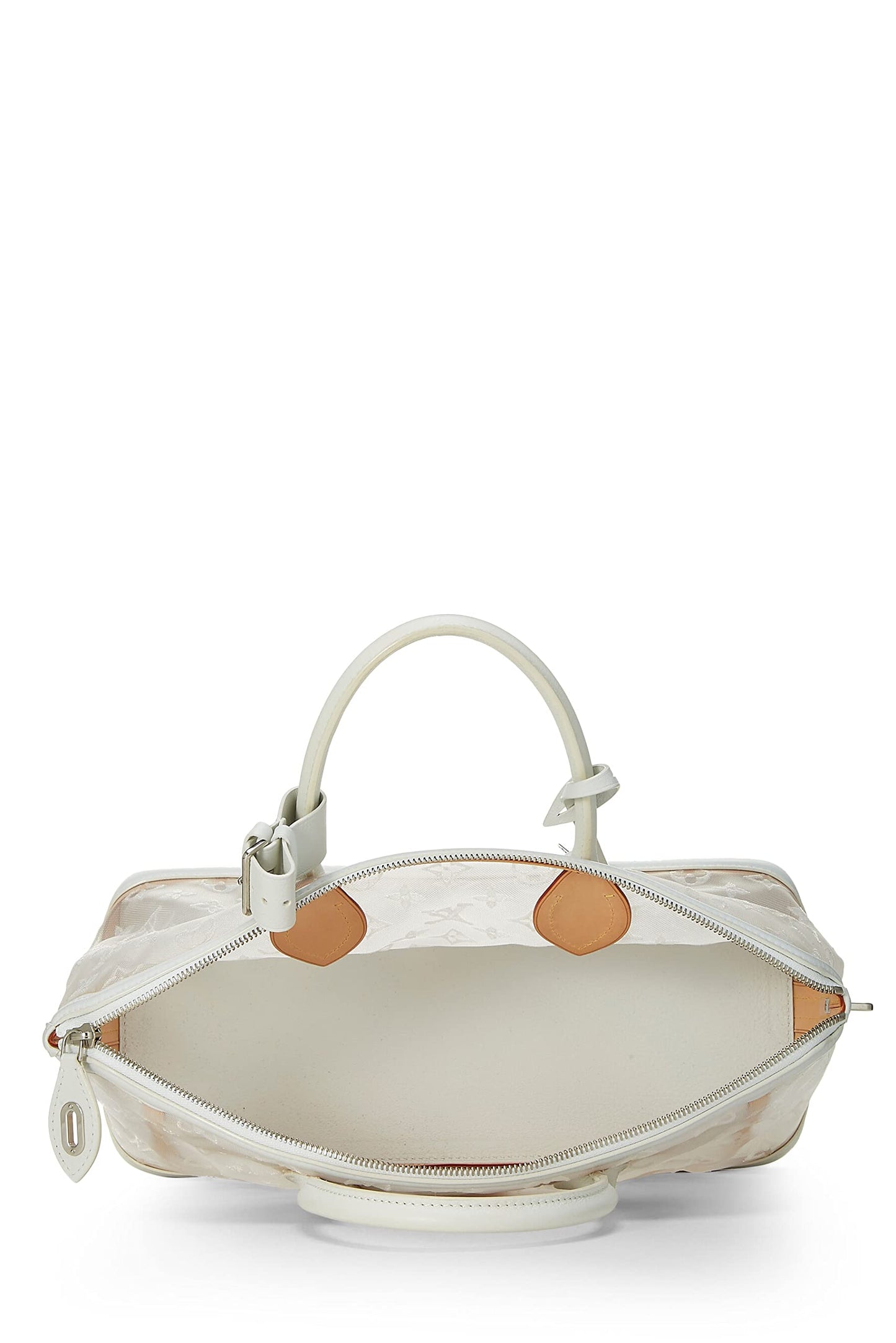 Louis Vuitton,  White Monogram Mesh Transparence Lock It East-West, White