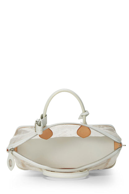 Louis Vuitton,  White Monogram Mesh Transparence Lock It East-West, White