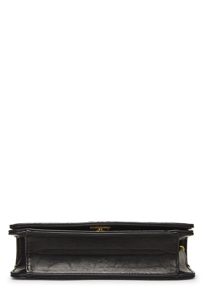 Chanel,  Black Quilted Lambskin Snap Full Flap Mini, Black